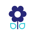 Een icoon van een blauwe bloem.