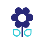 Een icoon van een blauwe bloem. Een icoon van een blauwe bloem.