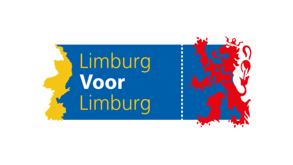 Limburg voor Limburg logo in de vorm van een ticket met een leeuw en een omtrek van de provincie Limburg. Limburg voor Limburg logo in de vorm van een ticket met een leeuw en een omtrek van de provincie Limburg.
